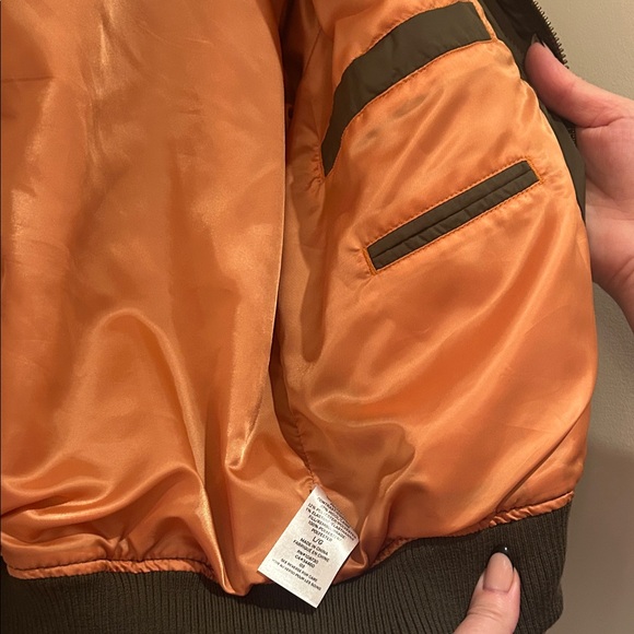 Vince Womens Quilted Bomber Jacket in Olive (L) - Picture 10 of 14